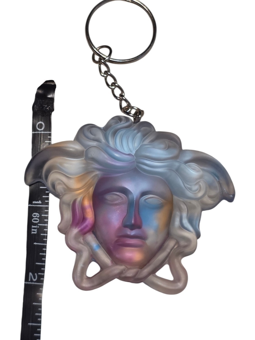 Large Versace Inspired Medusa Keychain On Resin - Picture 2 of 5